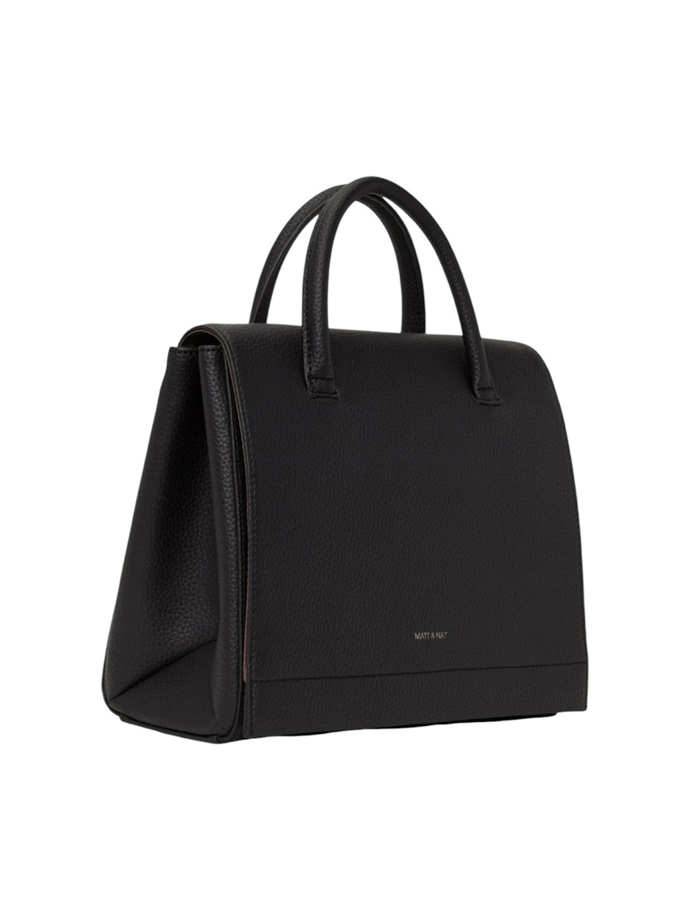 Matt & Nat Adel Satchel Handbag Black Structured Vegan Leather NWT